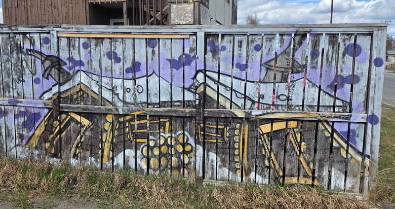 mural in Whitehorse by artist unknown.