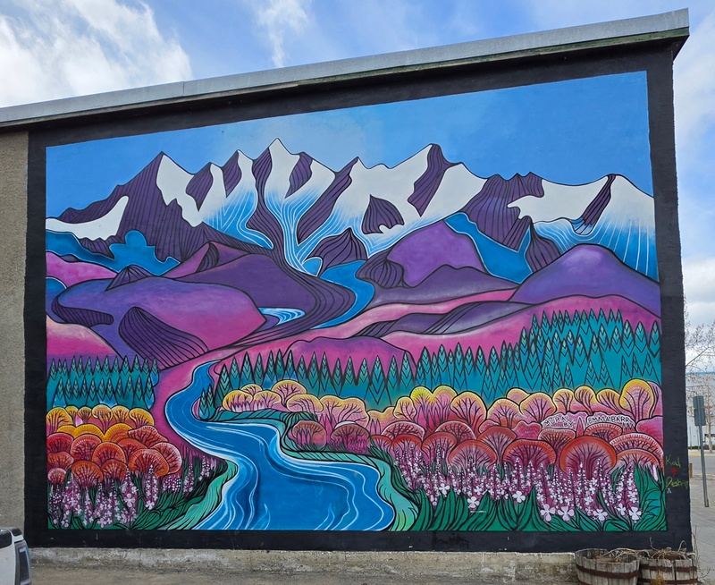 mural in Whitehorse by artist unknown.