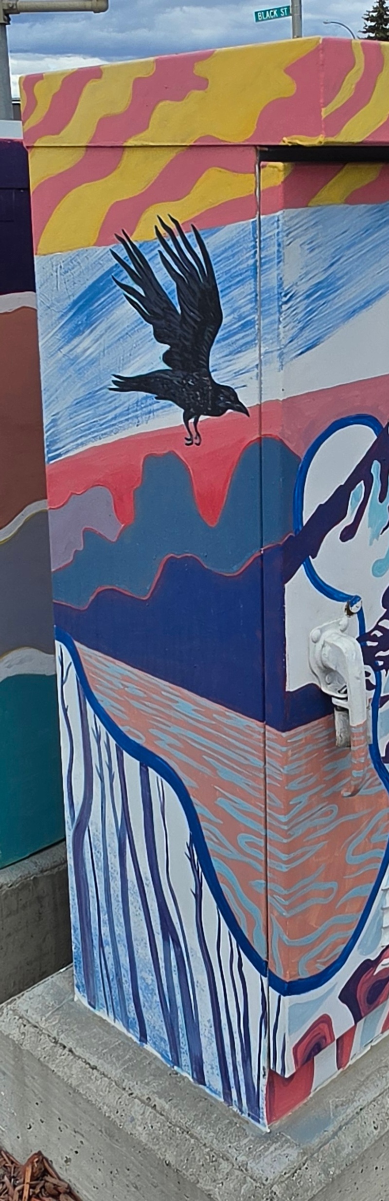 mural in Whitehorse by artist unknown.