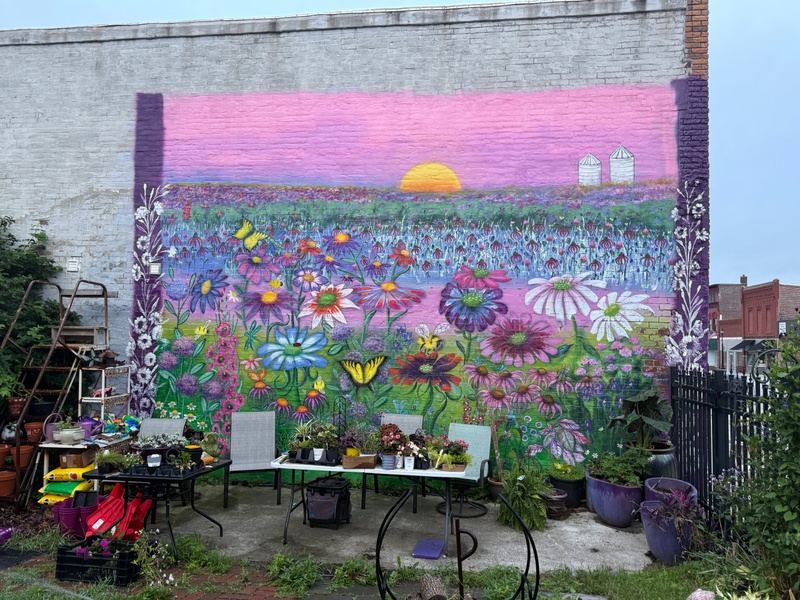 mural in Anita by artist unknown.