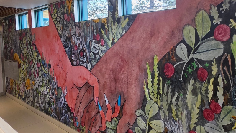 mural in Whitehorse by artist unknown.