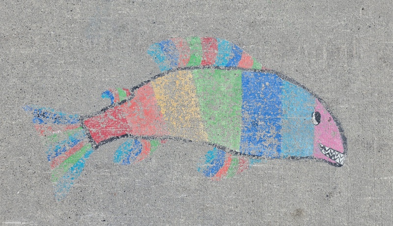 mural in Whitehorse by artist unknown.