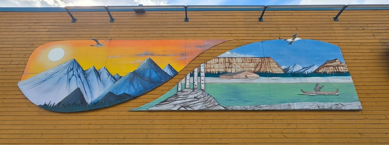 mural in Whitehorse by artist unknown.