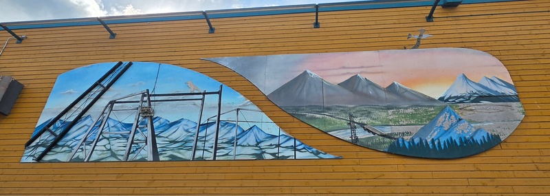 mural in Whitehorse by artist unknown.