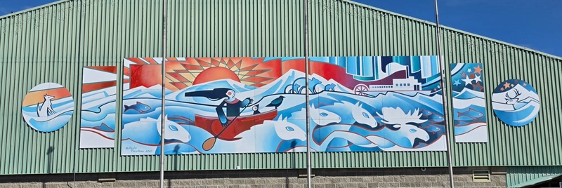mural in Whitehorse by artist unknown.