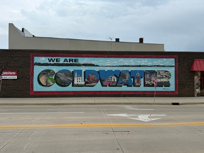 mural in Coldwater by artist unknown.
