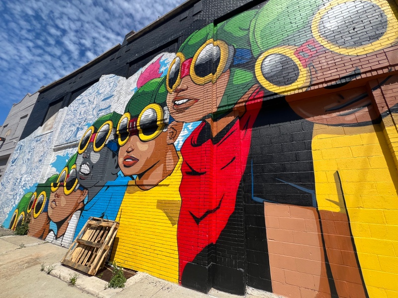 mural in Detroit by artist Hebru Brantley.