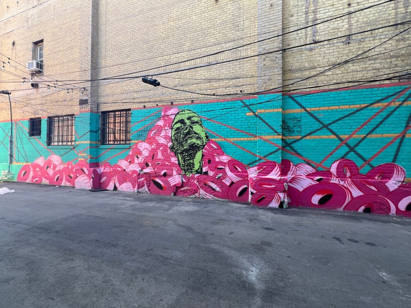 mural in Detroit by artist Emskript.