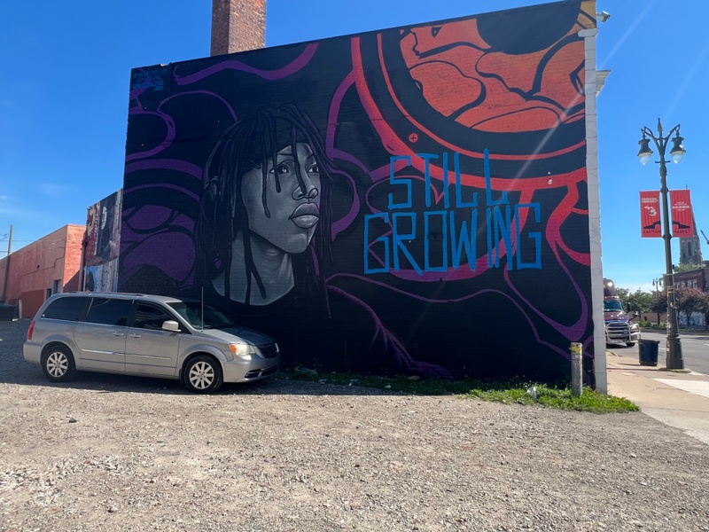 mural in Detroit by artist Phillip Simpson.