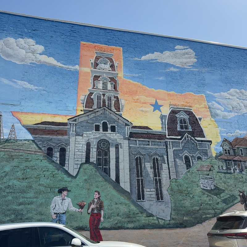 mural in Weatherford by artist Bisco Smith.