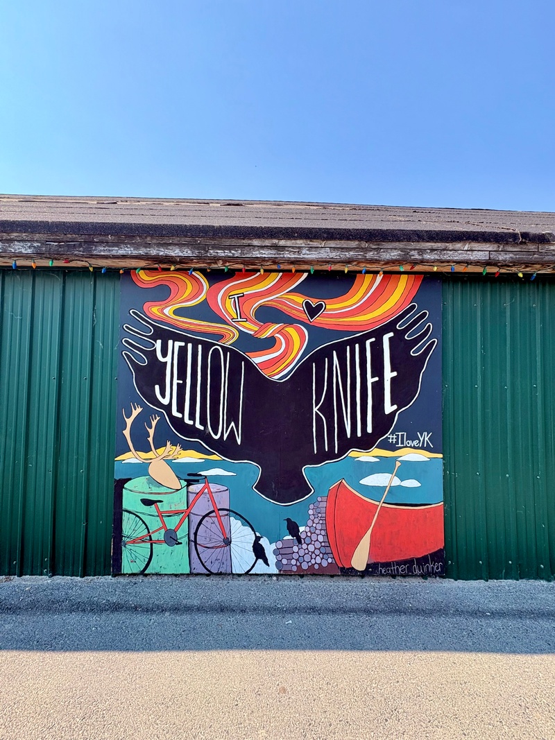 mural in Yellowknife by artist unknown.