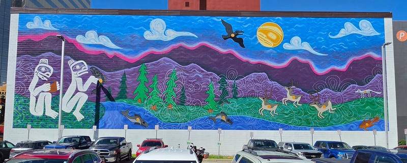 mural in Anchorage by artist Crystal Worl.