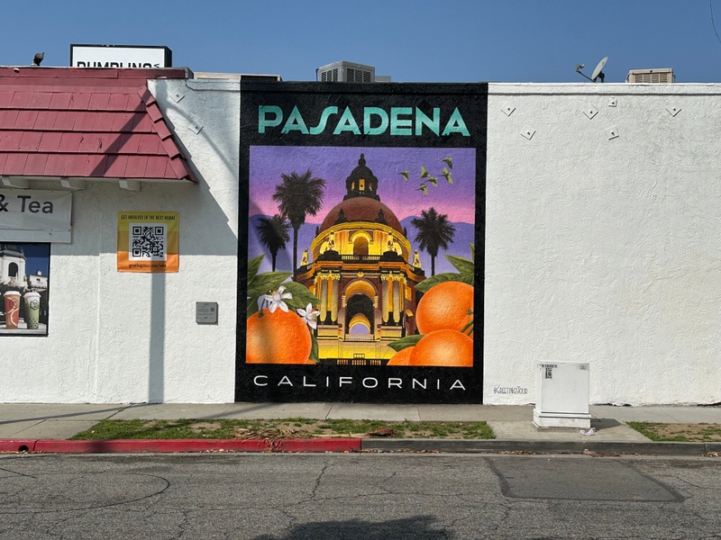 mural in Pasadena by artist Greetings Tour.