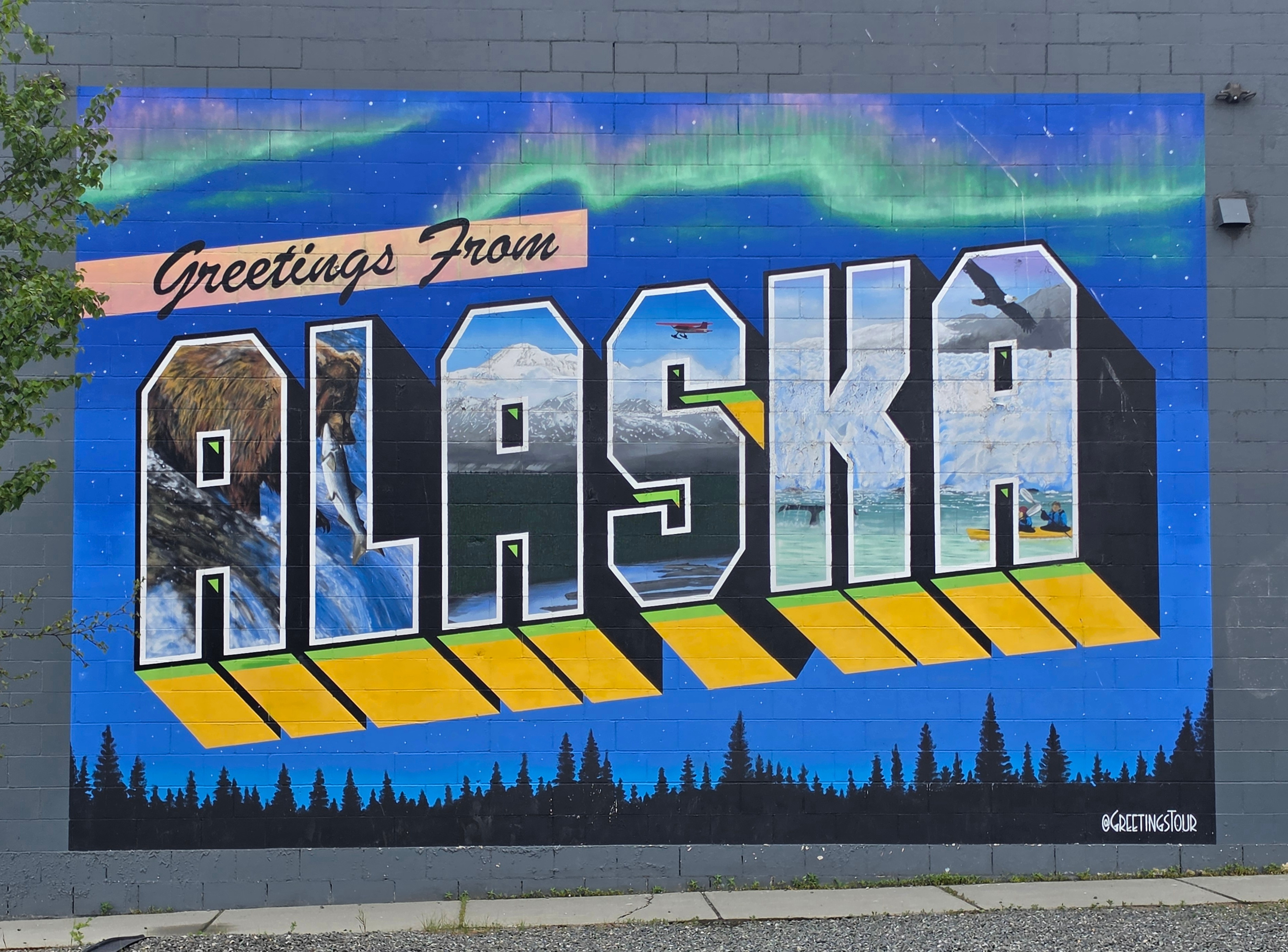 mural in Anchorage by artist Greetings Tour.