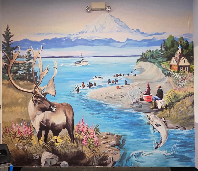 mural in Kenai by artist unknown.