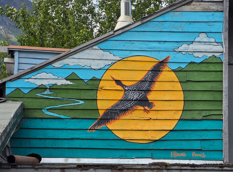 mural in Cooper Landing by artist unknown.