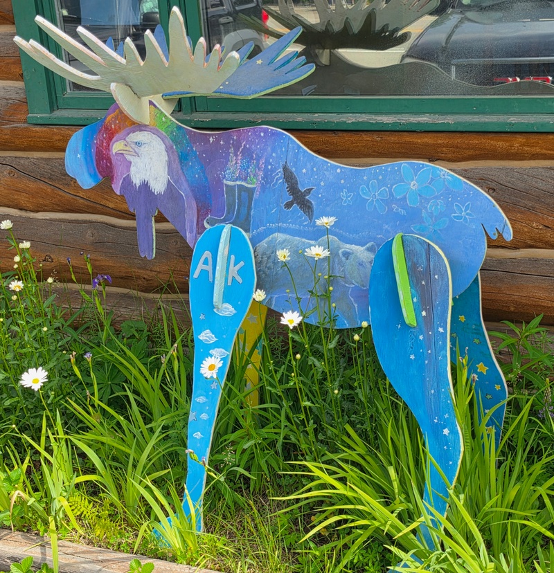 mural in Talkeetna by artist unknown.