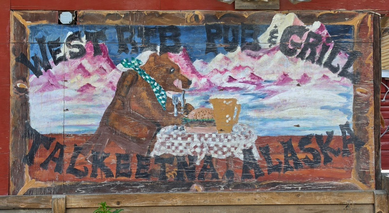 mural in Talkeetna by artist unknown.