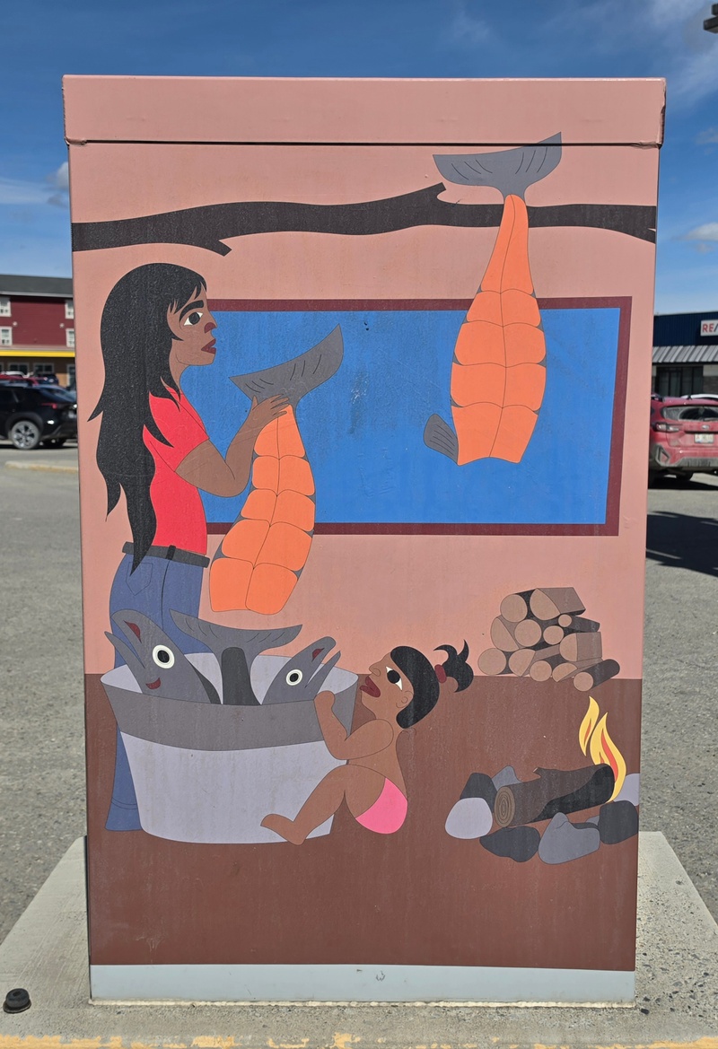 mural in Whitehorse by artist unknown.