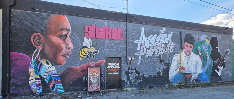mural in Whitehorse by artist unknown.