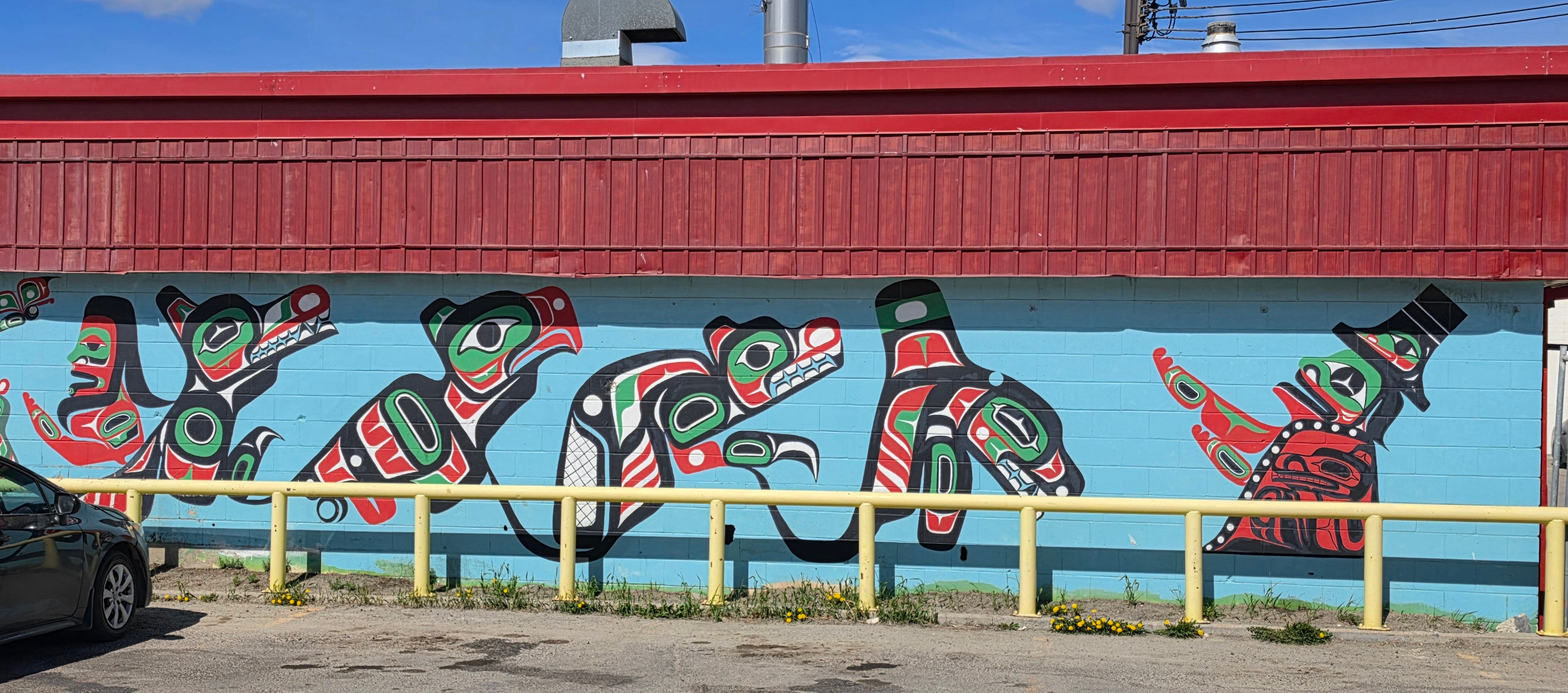 mural in Whitehorse by artist unknown.