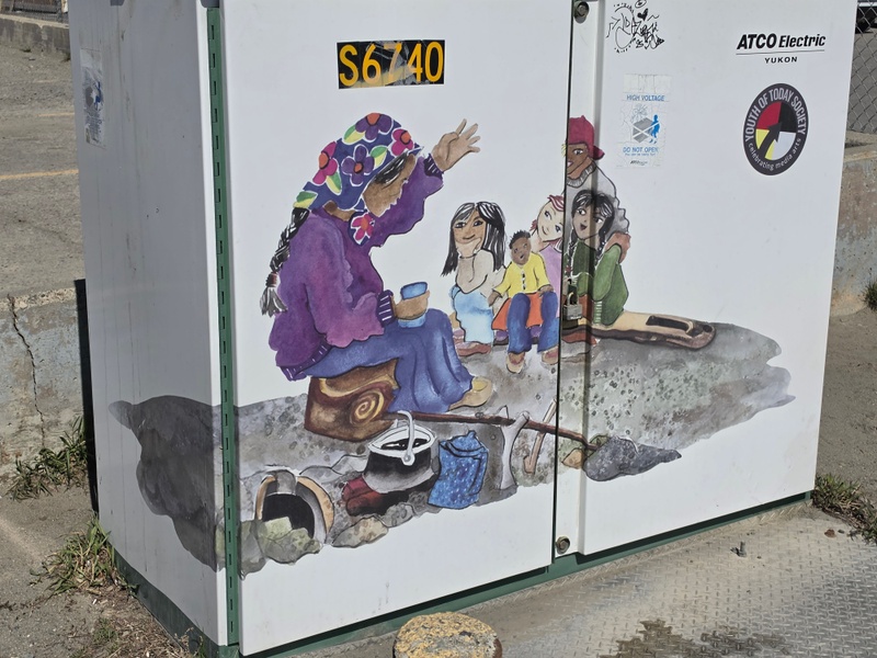mural in Whitehorse by artist unknown.