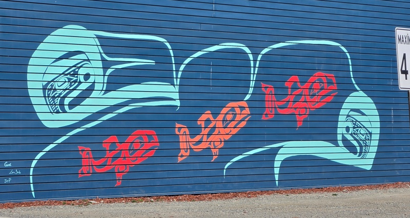 mural in Whitehorse by artist unknown.