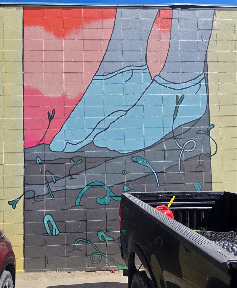 mural in Whitehorse by artist unknown.