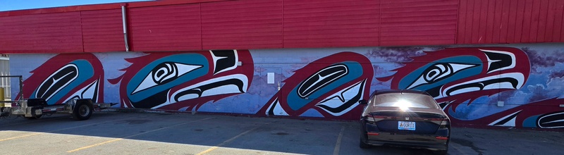 mural in Whitehorse by artist unknown.