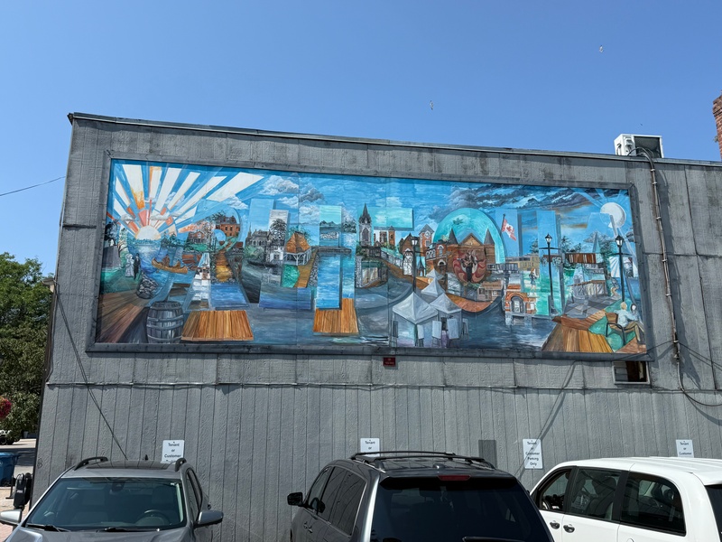 mural in Orillia by artist unknown.