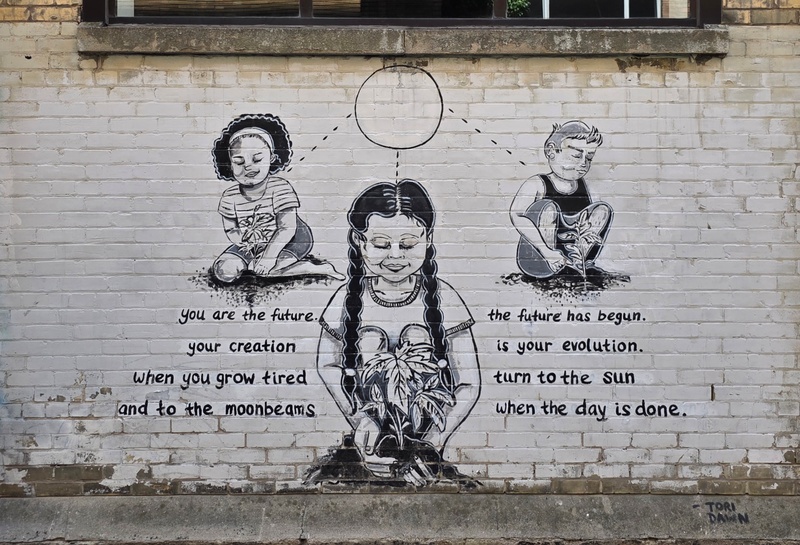 mural in Kitchener by artist unknown.