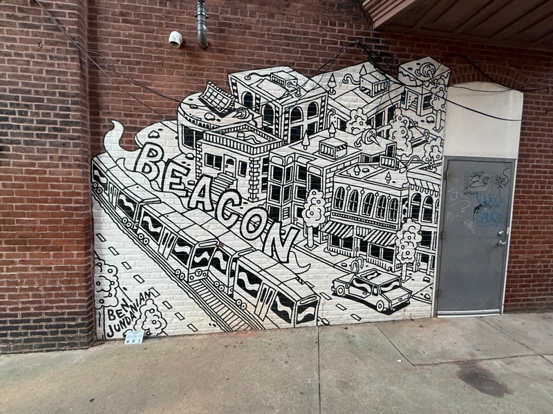 mural in Brookline by artist Ben Jundanian.