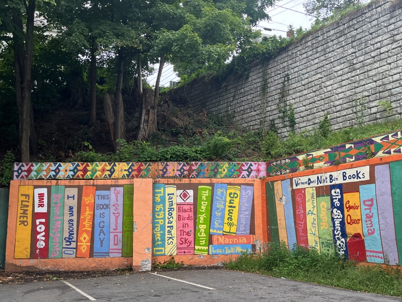 mural in Brattleboro by artist unknown.