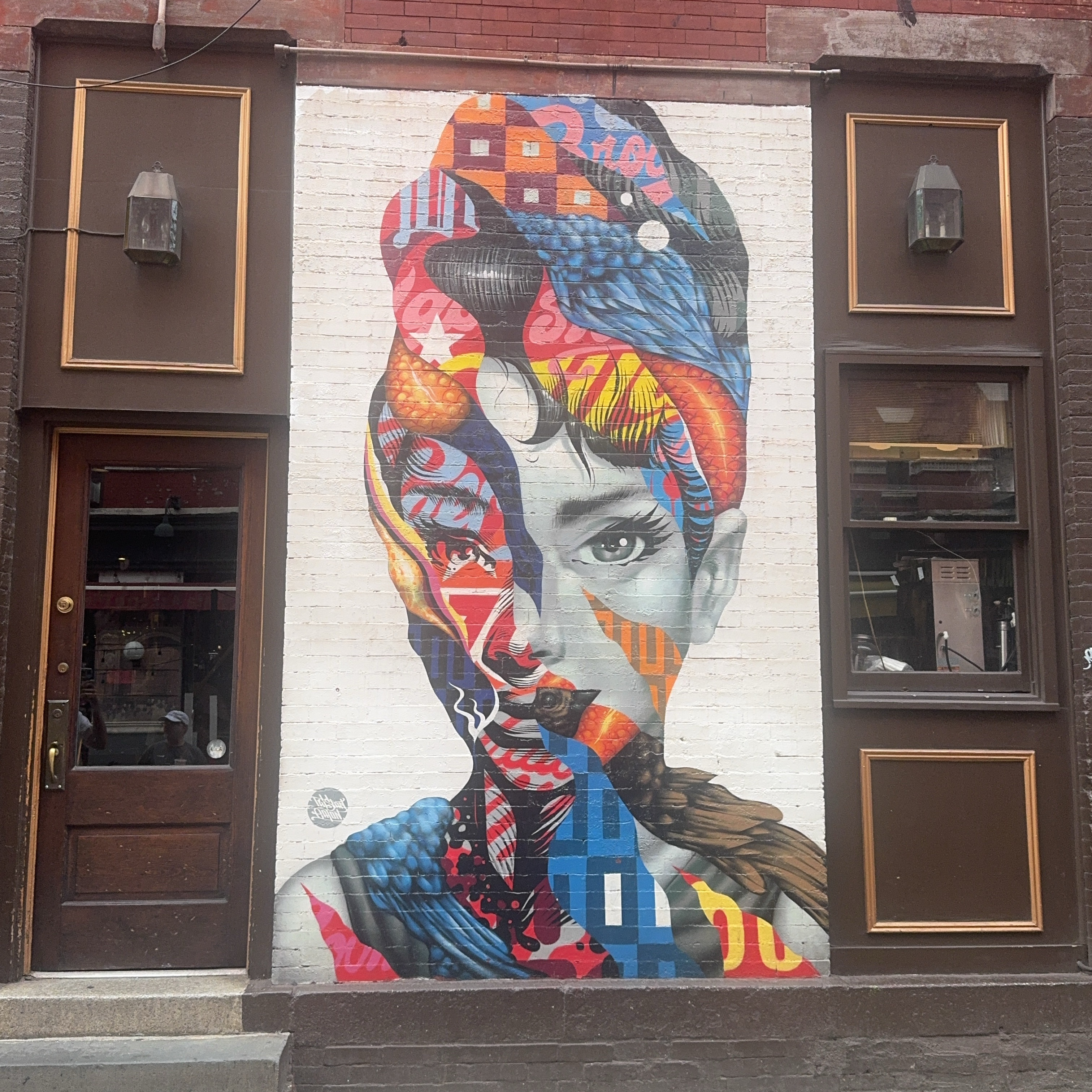 mural in New York by artist Tristan Eaton. Tagged: Audrey Hepburn