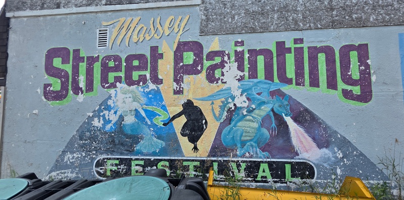 mural in Sables-Spanish Rivers by artist unknown.