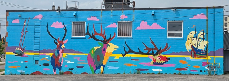 mural in Sault Ste. Marie by artist unknown.