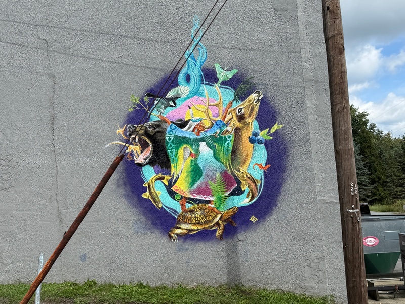 mural in Forest City by artist unknown.