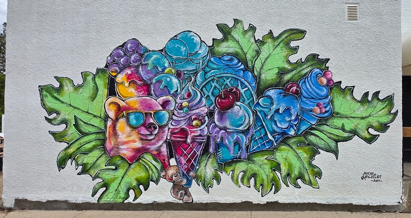 mural in Portage la Prairie by artist Rachel Lancaster.