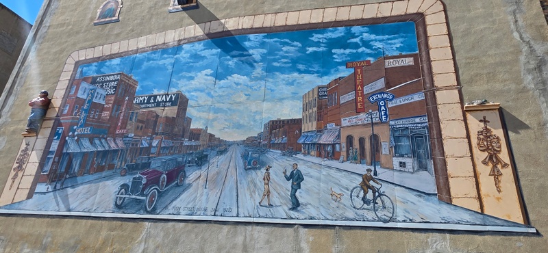 mural in Moose Jaw by artist unknown.