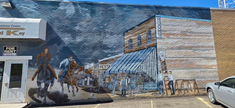mural in Moose Jaw by artist unknown.