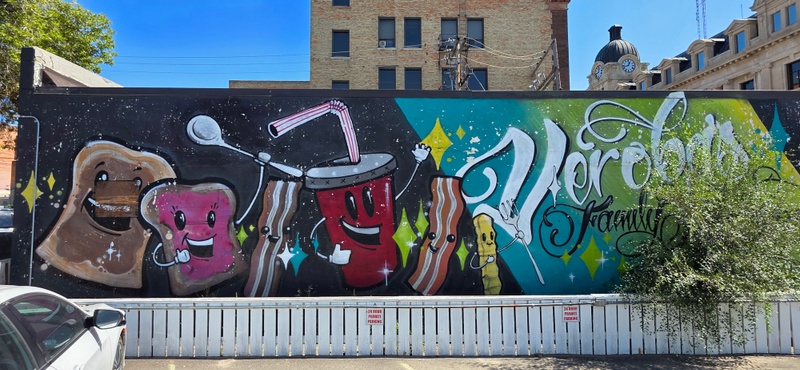 mural in Moose Jaw by artist unknown.