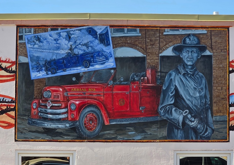 mural in Moose Jaw by artist unknown.