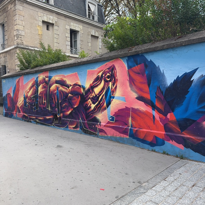 mural in Paris by artist Le long.