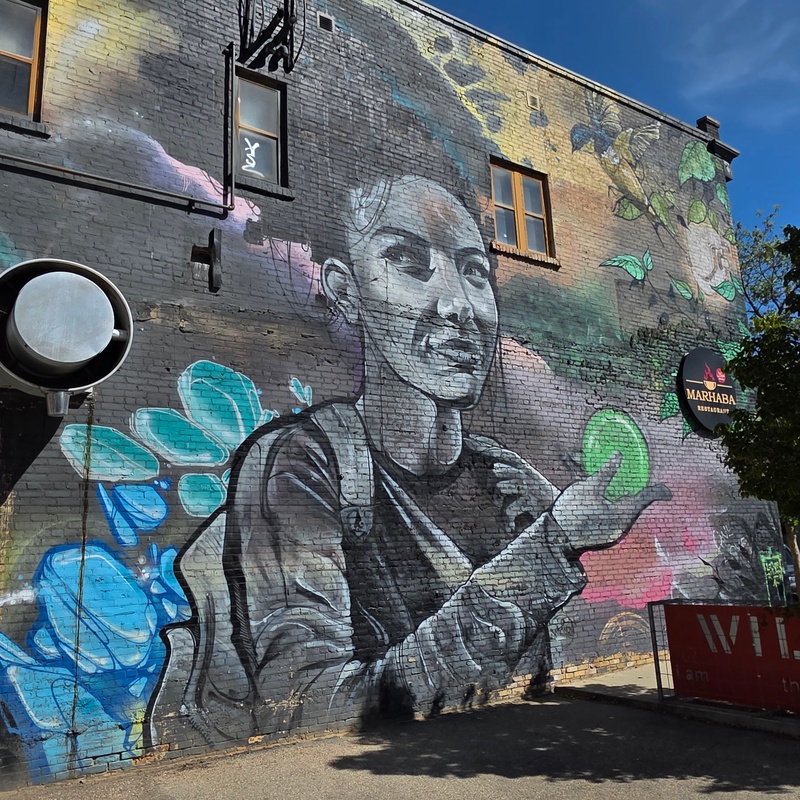 mural in Saskatoon by artist unknown.