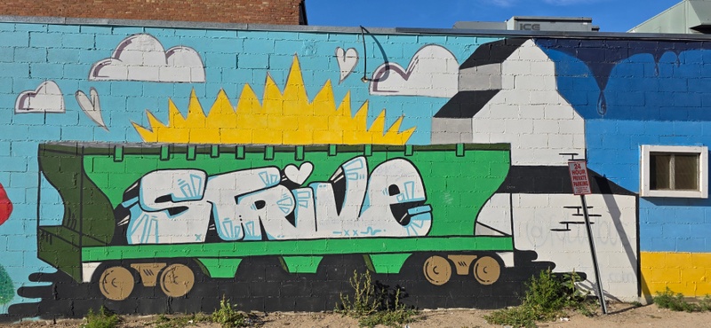 mural in North Battleford by artist unknown.