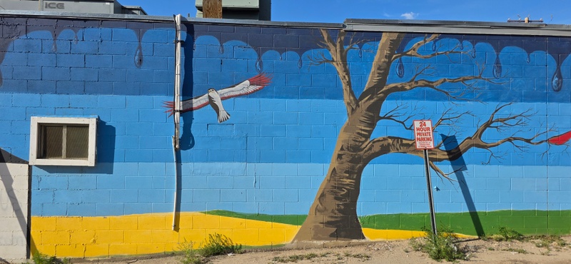 mural in North Battleford by artist unknown.