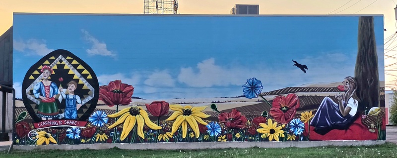 mural in Vegreville by artist unknown.