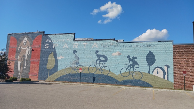 mural in Sparta by artist unknown.