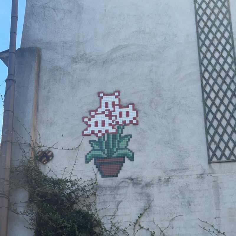 mural in Paris by artist Invader.