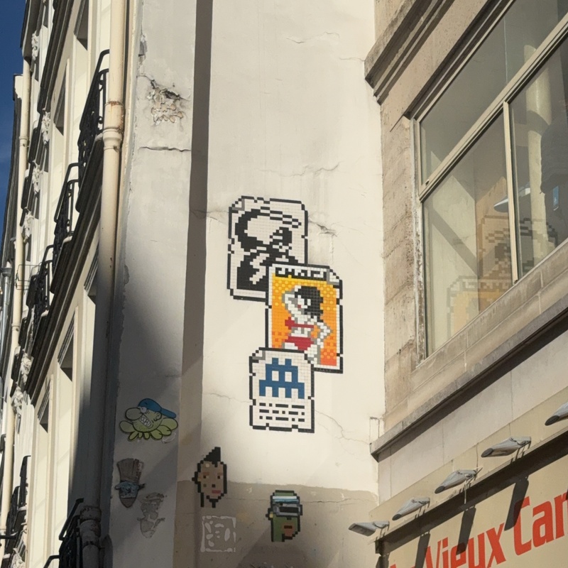 mural in Paris by artist Invader.